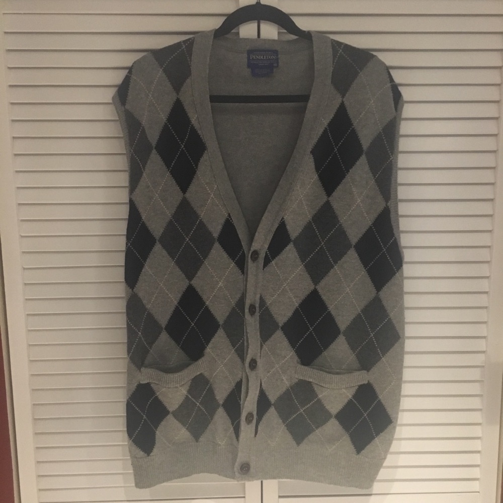 Men’s Pendleton XXL Vest 100% Wool Gray